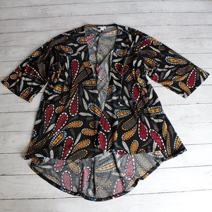 Lularoe Women's Open Cardigan Kimono Jacket Size S 3/4 Sleeves Floral